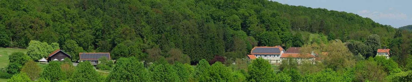 Bildausschnitt Golfclub Escheberg mit Driving-Range, Clubhaus und den Gebäuden Gut Escheberg